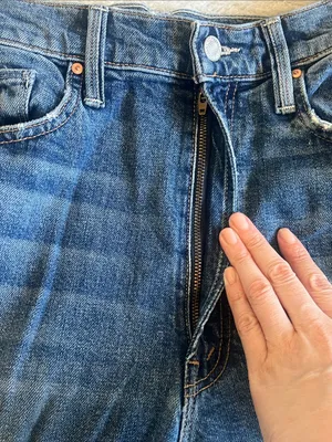 MOTHER "High Waisted Study Hover" Straight Jeans Peaches & Scream‎ Size 28 thumbnail 7