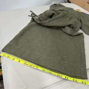 NWT Max Studio Women's Cropped Wide Leg Trousers XS Pull-on linen blend olive thumbnail 12