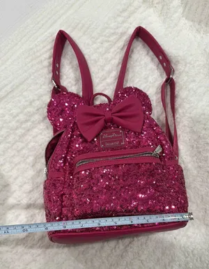Disney Minnie Mouse Pink Sequin Loungefly Mini Backpack thumbnail 1
