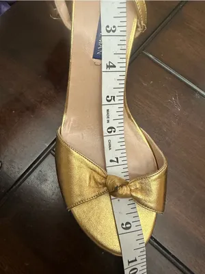 $425 Stuart Weitzman Gloria Leather Wedge Sandal Platino Metallic 71/2 thumbnail 11