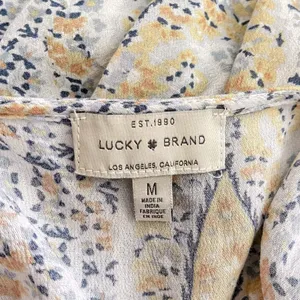 Lucky Brand Pastel Paisley Floral Print Peplum Top M thumbnail 9