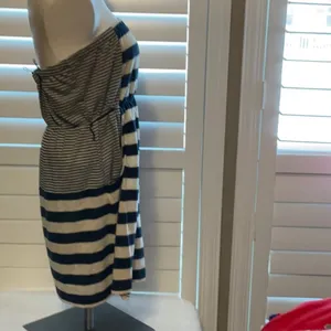 Derek Heart Blue and White Strapless Dress thumbnail 2