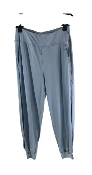 Halara Womens Jogger Pants Side Slits Pull On Pockets Light Blue Stretch M thumbnail 1