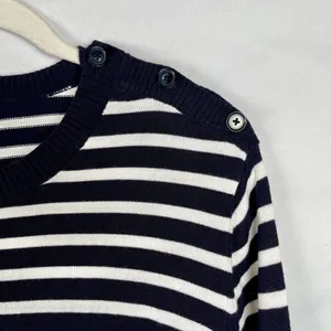 The Outfitters By Lands End Striped Crew Neck Sweater Large thumbnail 2