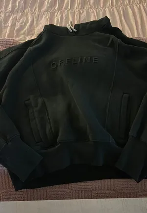 Aerie Cropped Hoodie OFFLINE (dark green) thumbnail 1