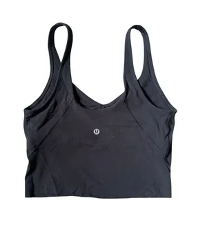 Lululemon Align Tank Top Size 6 Women Gym Yoga Shirt Black Cropped Stained thumbnail 1