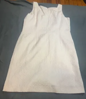 Evan-Picone White Textured Sleeveless Square Neck Dress Size 16 thumbnail 7