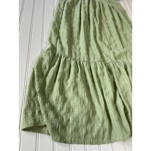 Kingston Grey Sage Green Ruffle Smocked Tiered Midi Dress Cottagecore Boho Large thumbnail 3