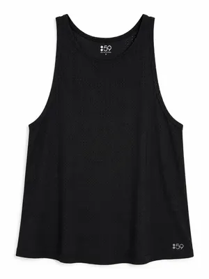 Splits59 Black Perforated Mesh Racerback Tank Top Size S Athleisure Gym Workout thumbnail 2