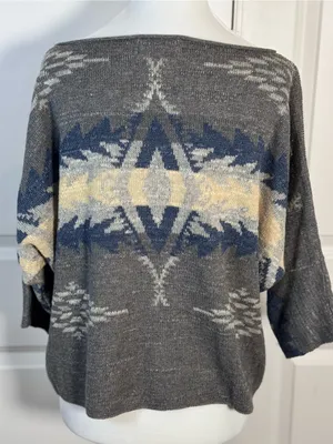 Denim & Supply Ralph Lauren Sweater S Southwestern Aztec Dolman Cotton Oversized thumbnail 3