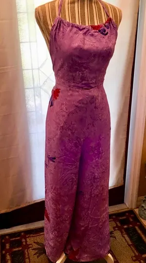 2piece Butterfly Boho Pants Set Purple Size L thumbnail 1