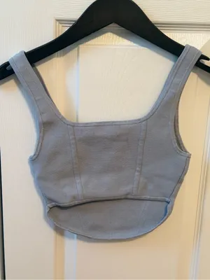 Aritzia Babaton Sculpt Knit Bustier in Light Blue thumbnail 3