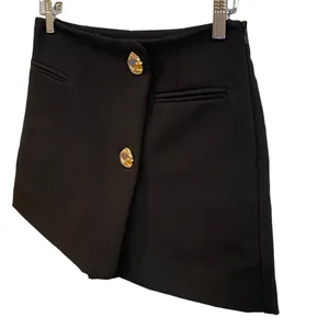 Zara Black Mini Skirt Skort With Gold Buttons 6962/226 thumbnail 4