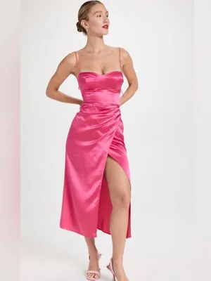 Reformation Marguerite Pink Flambé Dress thumbnail 2