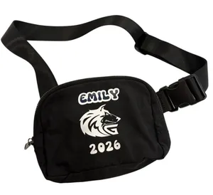 Ododos Black Nylon Belt Bag Emily 2026‎ Wolf Graphic Waist Pack Crossbody thumbnail 1