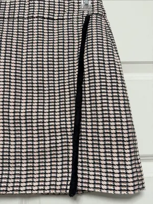 J. Crew Pink and Black Tweed Mini Skirt with Black Side Trim thumbnail 3