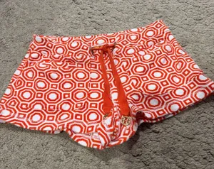 Tory Burch "Octagon" geometric print terrycloth shorts size S EUC thumbnail 1