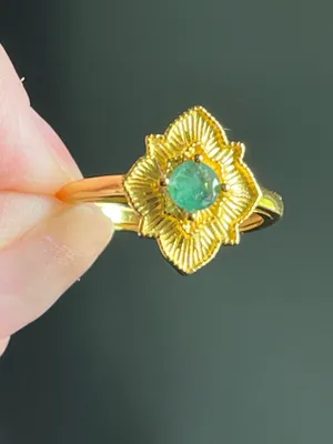 Anthropologie 925 emerald crystal ring mcm thumbnail 4