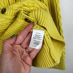 Talbots Women's Open‎ Knit Button Front Cardigan Yellow Sz XL thumbnail 5