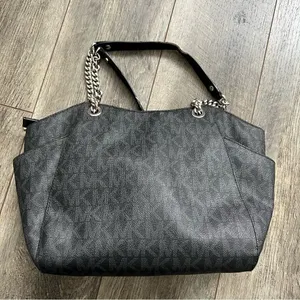 MICHAEL KORS Chain Signature Leather Jet Set Travel Shoulder Tote Bag Monogram thumbnail 5