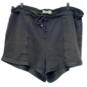 Abercrombie & Fitch Soft AF Black Cotton Fleece Sweat Athletic Shorts Size Large thumbnail 1