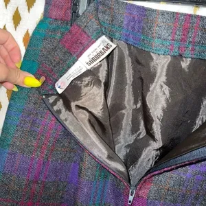 Country suburbans Wool polyester vintage skirt plaid 80s size 12 thumbnail 3