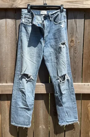 AGOLDE 90's Jean Light Wash Distressed Straight Leg Denim A069D-1206 Size 27 thumbnail 1