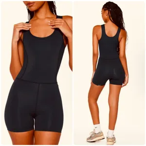 SET ACTIVE Women Onyx Sportbody Shortysuit Athletic Minimalist Romper Size XS thumbnail 2