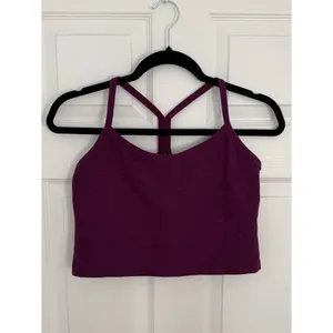 Beyond Yoga Womens Large Spacedye Slim Racerback Cropped Tank Bra Aubergine Beet thumbnail 3