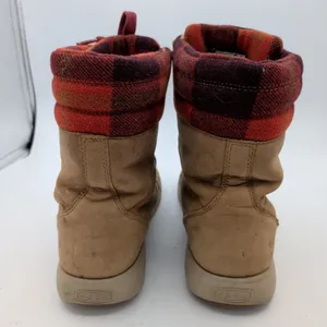 KEEN Elena Tall Lace Leather Winter Boots Tan Red Plaid 1022040 Womens 9‎ thumbnail 5