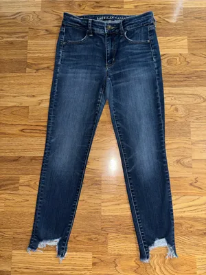 American Eagle High Rise Jegging Crop Jeans Women’s Size 6 Regular Raw Hem READ thumbnail 1