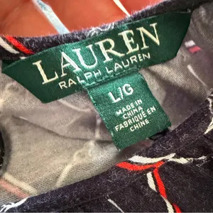 LAUREN RALPH LAUREN Jaralda Logo Chain Link Print‎ Long-Sleeve Blouse, Large thumbnail 10