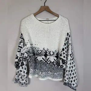 Free People Midnight Beach Oversized Sweater in Evening Ivory Combo size XS $168 thumbnail 3