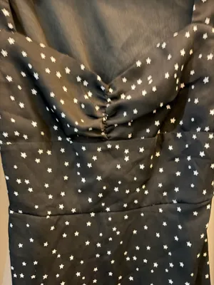 Alter’d State Star Print Mini Dress XS Black Celestial Sweetheart Long Sleeve Coquette thumbnail 3
