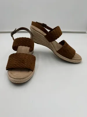 St. John’s Bay Women’s Size 6.5 Brown Woven Espadrille Wedge Sandals thumbnail 3