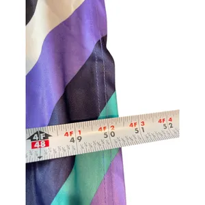 VTG 80s Anthony Richards Chevron Stripe Midi Dress Purple Teal Smocked Retro thumbnail 9