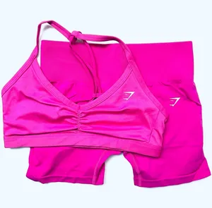 Gymshark XL Light Hold Shorts & Ruched Strappy Sports Bra Set thumbnail 1