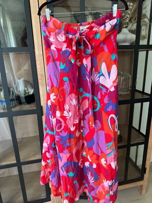 Petal and Pup Halter Maxi Dress colorful tropical Strawberry Abstract print midi vacation thumbnail 2