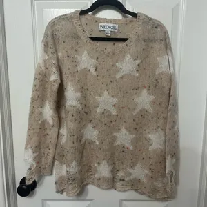 Wildfox Seeing Stars Lennon confetti distressed‎ Sweater Size XS thumbnail 3