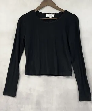 Hippie Rose Pointelle Knit Top Women Medium Stretch‎ Indie Sleaze Grunge Goth thumbnail 1