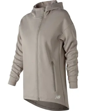 New Balance 247 Sport Full Zip Hoodie Women's Offset Zip Extended Length thumbnail 1