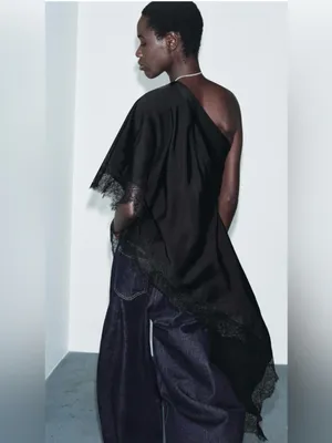 Zara ZW COLLECTION satin lace top‎ thumbnail 4