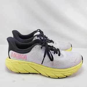 Hoka Arahi 7 Running Shoes Womens 7 White Yellow Pink Stability Sneakers 1147851 thumbnail 3