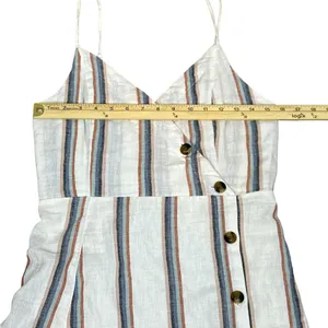 American Eagle AEO Linen Blend Striped Button Front Mini Dress Size Medium thumbnail 8