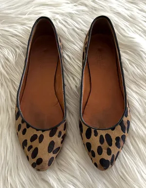 Madewell The Sidewalk Slimmer Leopard Flat Sz 7 thumbnail 1