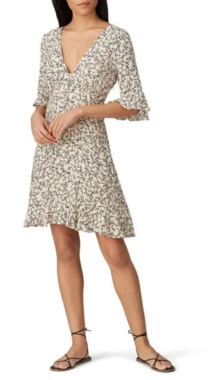 Cupcakes and Cashmere Roxbury Ditsy Floral Corset Mini Dress Coquette Soft Girl thumbnail 1