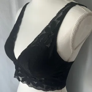 PINK Victoria's Secret Black Floral Lace Bra thumbnail 3