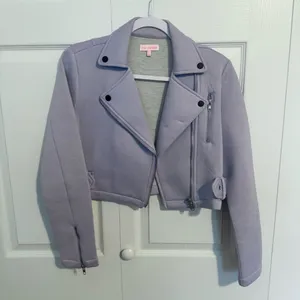 NWOT Dolls Kill Re Named purple Lavender punk cropped jacket MEDIUM thumbnail 1