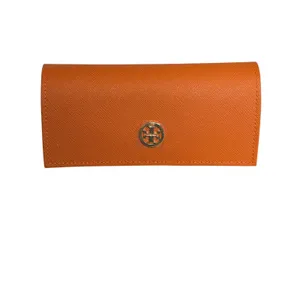 Tory Burch Glasses Case Womens One Size Orange Magnetic Hard Shell Logo thumbnail 2