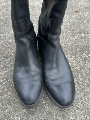 Sam Edelman Penny Riding Boot Black Leather Round Toe Zipper Equestrian thumbnail 7